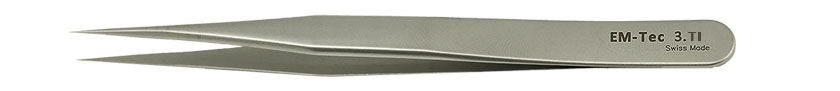 50-006030-EM-Tec-3-TI high precision tweezers-very sharp fine tips-titanium.jpg EM-Tec 3.TI high precision tweezers, style 3,  very sharp fine tips, titanium